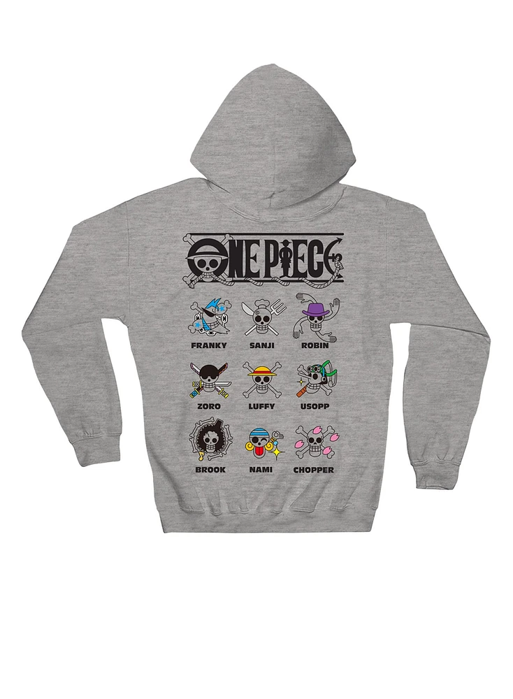 One Piece : Sweat à capuche avec logos de crâne de personnage