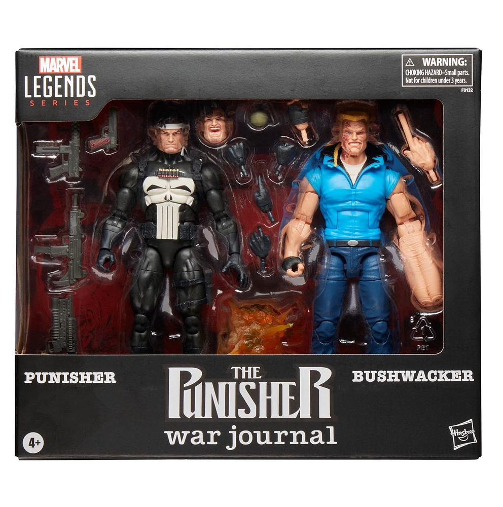 Marvel Legends Series Punisher and Bushwacker, 6" Comics Collectible Action Figure 