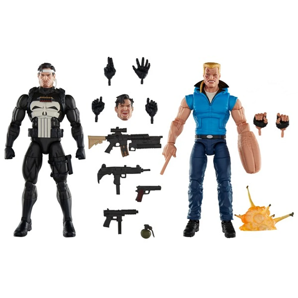 Marvel Legends Series Punisher and Bushwacker, 6" Comics Collectible Action Figure