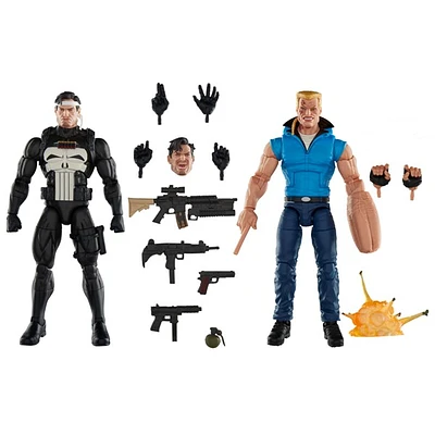 Marvel Legends Series Punisher and Bushwacker, 6" Comics Collectible Action Figure 