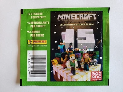 Minecraft Celebration Sticker - 5 stickers per packet 