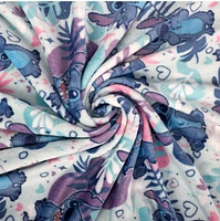 Ensemble de jeté et coussin en peluche Stitch 