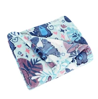Ensemble de jeté et coussin en peluche Stitch 