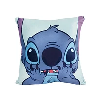 Ensemble de jeté et coussin en peluche Stitch 