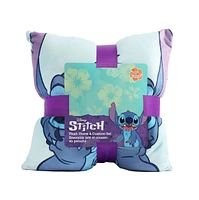 Ensemble de jeté et coussin en peluche Stitch 