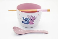 Bol de ramen en forme de cœur avec Stitch & Angel 