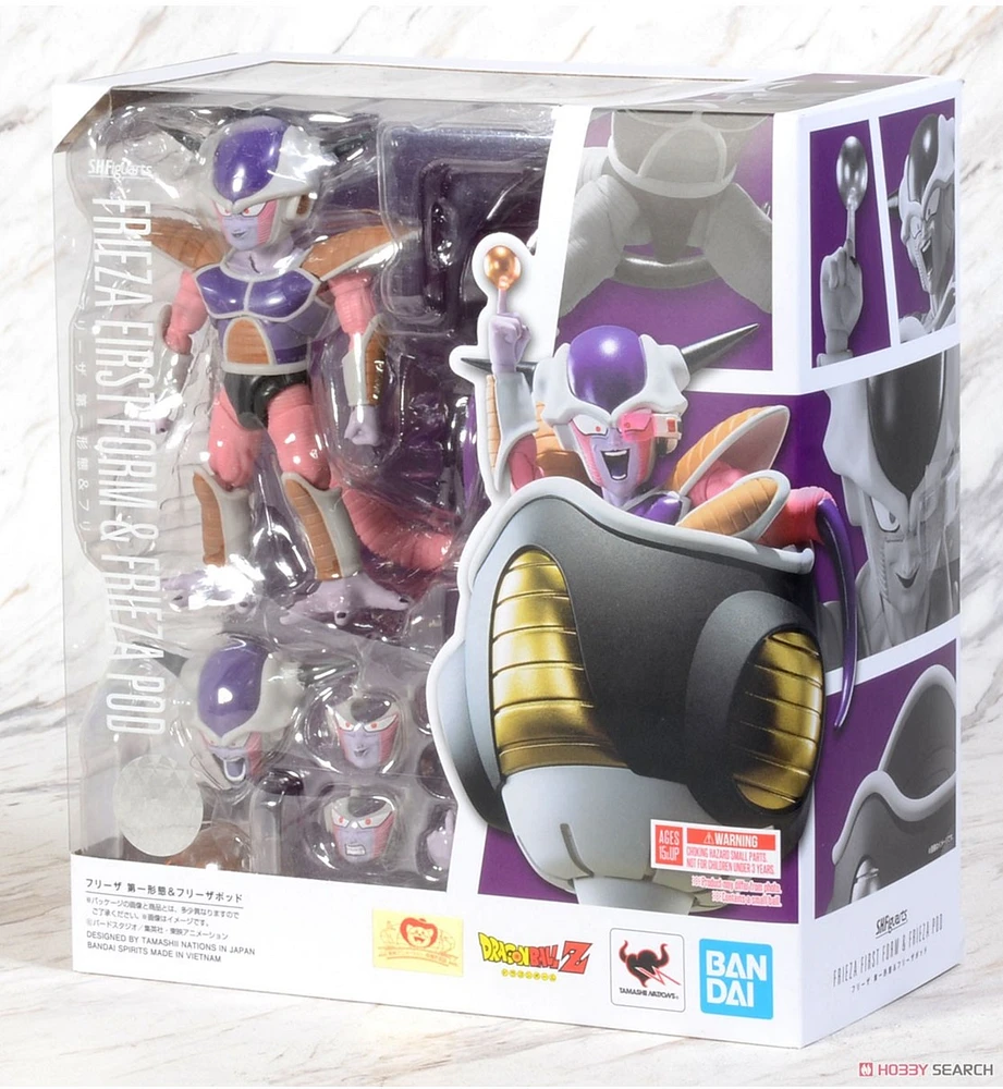 Tamashii Nations S.H.Figuarts - Frieza First Form & Frieza Pod Set [Dragon Ball Z], Bandai Spirits S.H.Figuarts Action Figure
