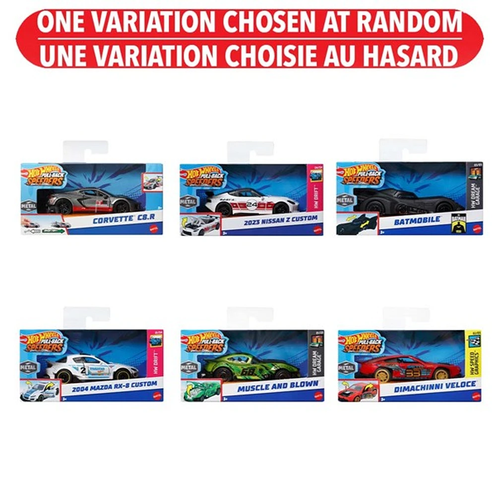 Hot Wheels Pull Back Speeders - Assortment – One Variation Chosen at Random