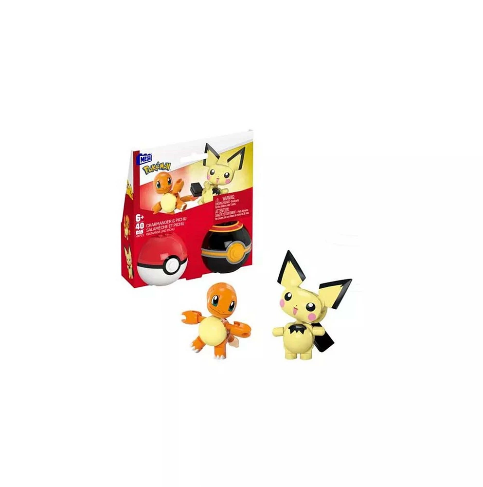 Pokémon Pokeball 2-Pack Charmander & Pichu Building Toy Kit 