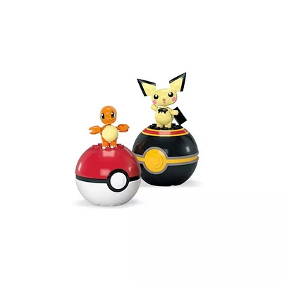 Pokémon Pokeball 2-Pack Charmander & Pichu Building Toy Kit 