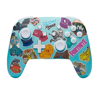 PowerA Enhanced Wireless Controller for Nintendo Switch - Fortnite Sticker Mania 