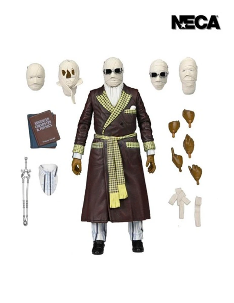 Universal Monsters - 7 In Scale Action Figure - Ultimate Invisible Man Figure “Kemp House” (Color) 