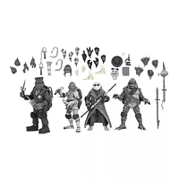 Universal Monsters X Teenage Mutant Ninja Turtles - 7” Scale Action Figure - 4 Pack Turtles Black &  White