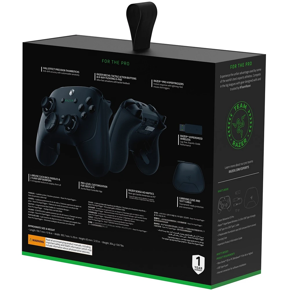 Razer Wolverine V3 Pro (Xbox Licensed) - Wireless Gaming Controller - Black - NASA Packaging  - Web Only