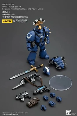 Warhammer Ultramarines MK VI Tactical Squad Sergeant with Plasma Pistol and Power Sword 