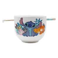 Bol de ramen aux fleurs tropicales Stitch 