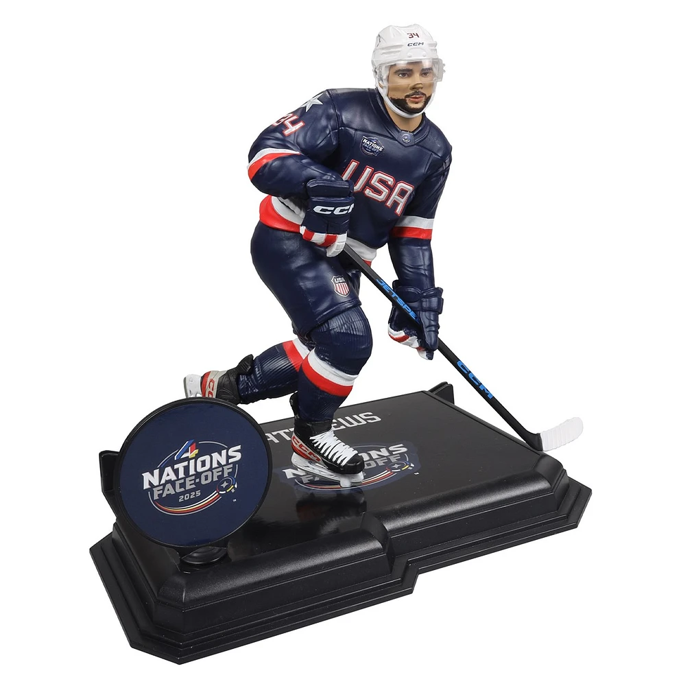 NHL POSED 7-Inch FIGURE-Auston Matthews (Team USA) 4 Nations Face Off McFarlane's SportsPicks 
