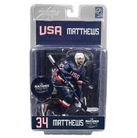 NHL POSED 7-Inch FIGURE-Auston Matthews (Team USA) 4 Nations Face Off McFarlane's SportsPicks 