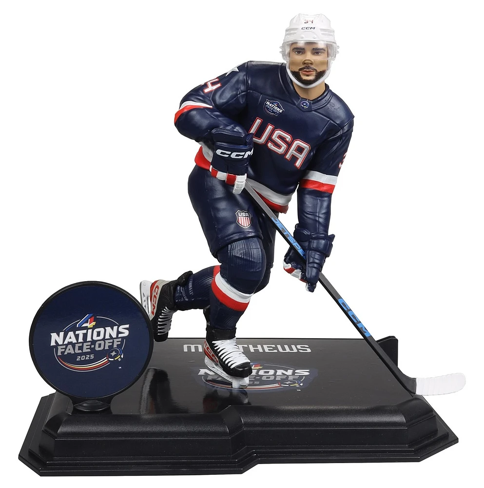 NHL POSED 7-Inch FIGURE-Auston Matthews (Team USA) 4 Nations Face Off McFarlane's SportsPicks 