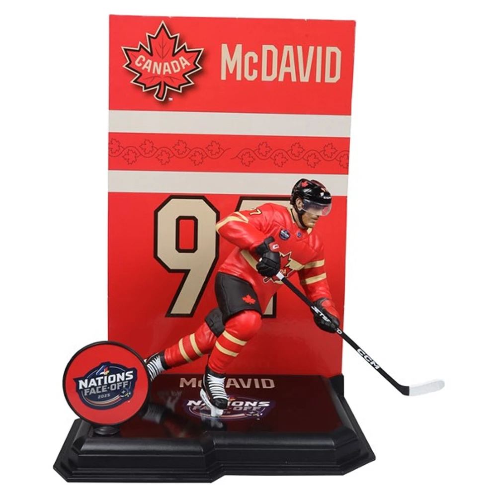 NHL POSED 7-Inch FIGURE-Connor McDavid (Team Canada) 4 Nations Face Off McFarlane's SportsPicks 