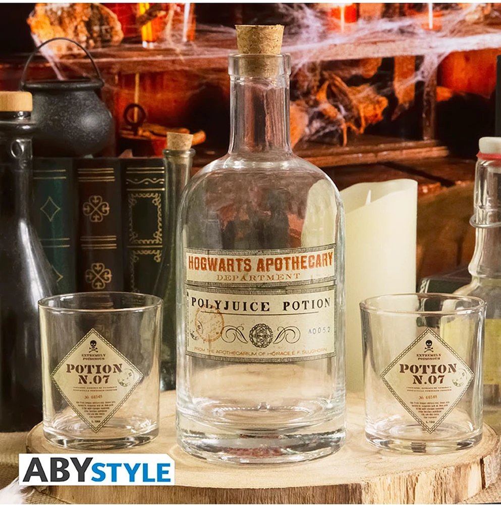 Harry Potter : Ensemble bouteille et verre de potion polynectar 