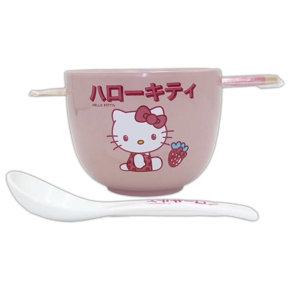 Bol de ramen au lait et à la fraise Hello Kitty
