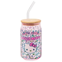 Verre à jus de fruits fluo Hello Kitty 