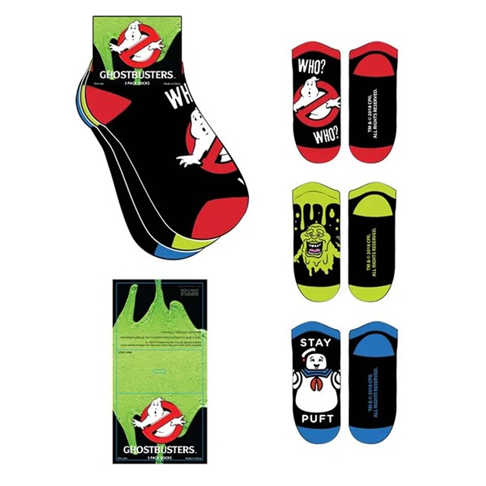 Ghostbusters Stay Puft, No Ghost and Slimer Ankle Socks 3 Pack 