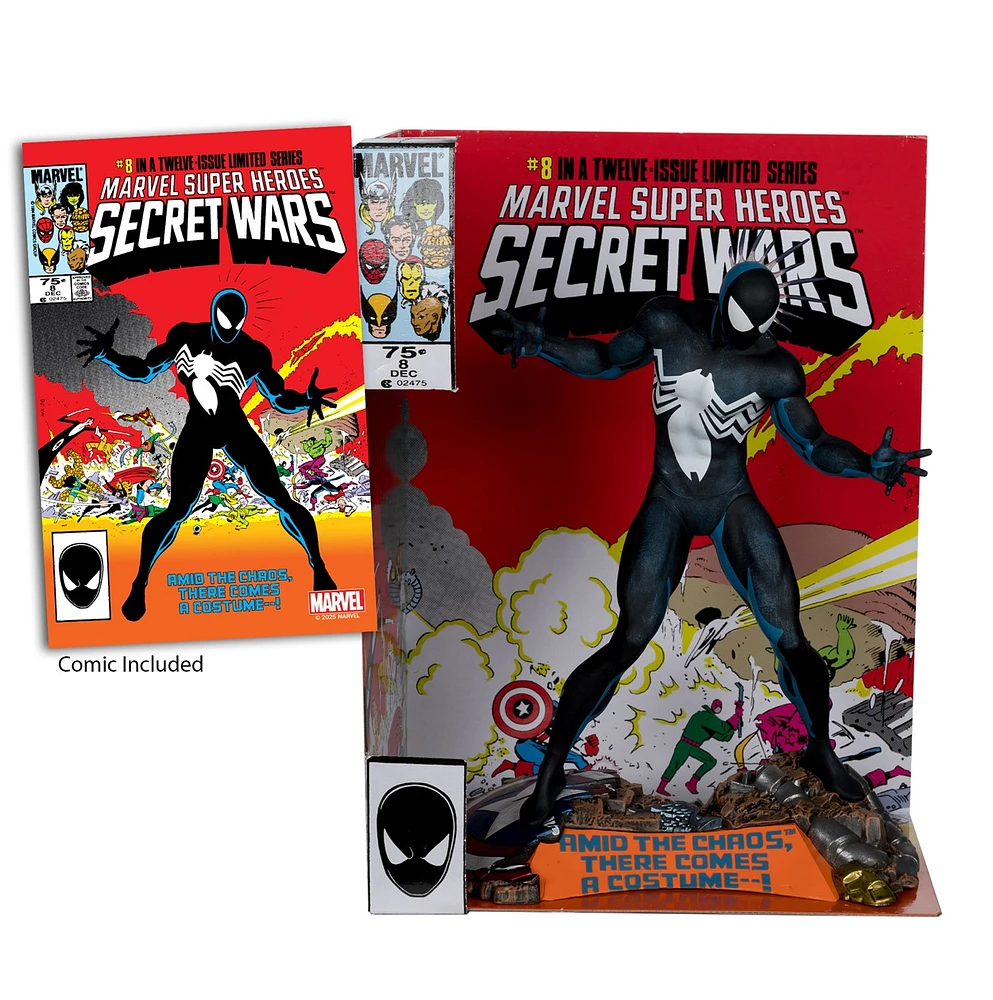 Marvel Spider-Man 1:6th Scale Collectible with Scene & Comic (Marvel Super Heroes Secret Wars #8) 