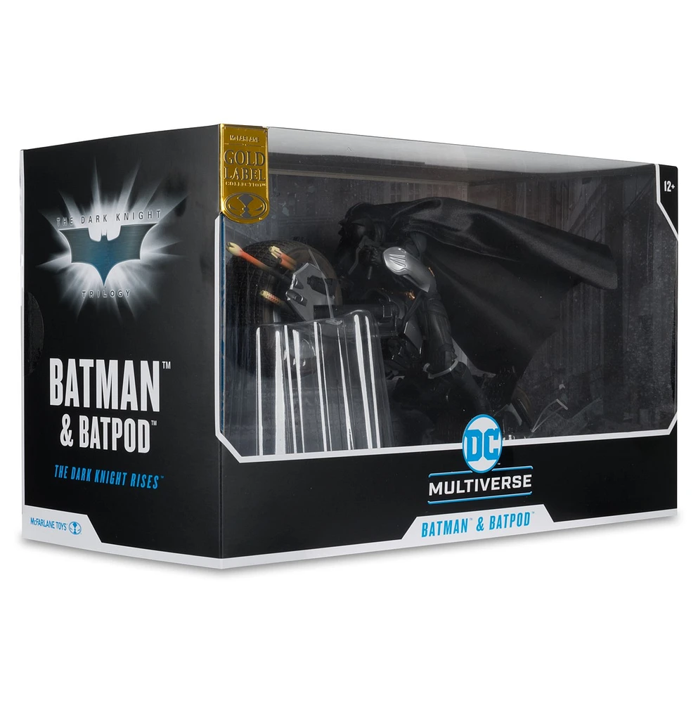 DC Multiverse Batpod and Batman (The Dark Knight Rises) Gold Label 7-Inch Action Figure and Vehicle 
