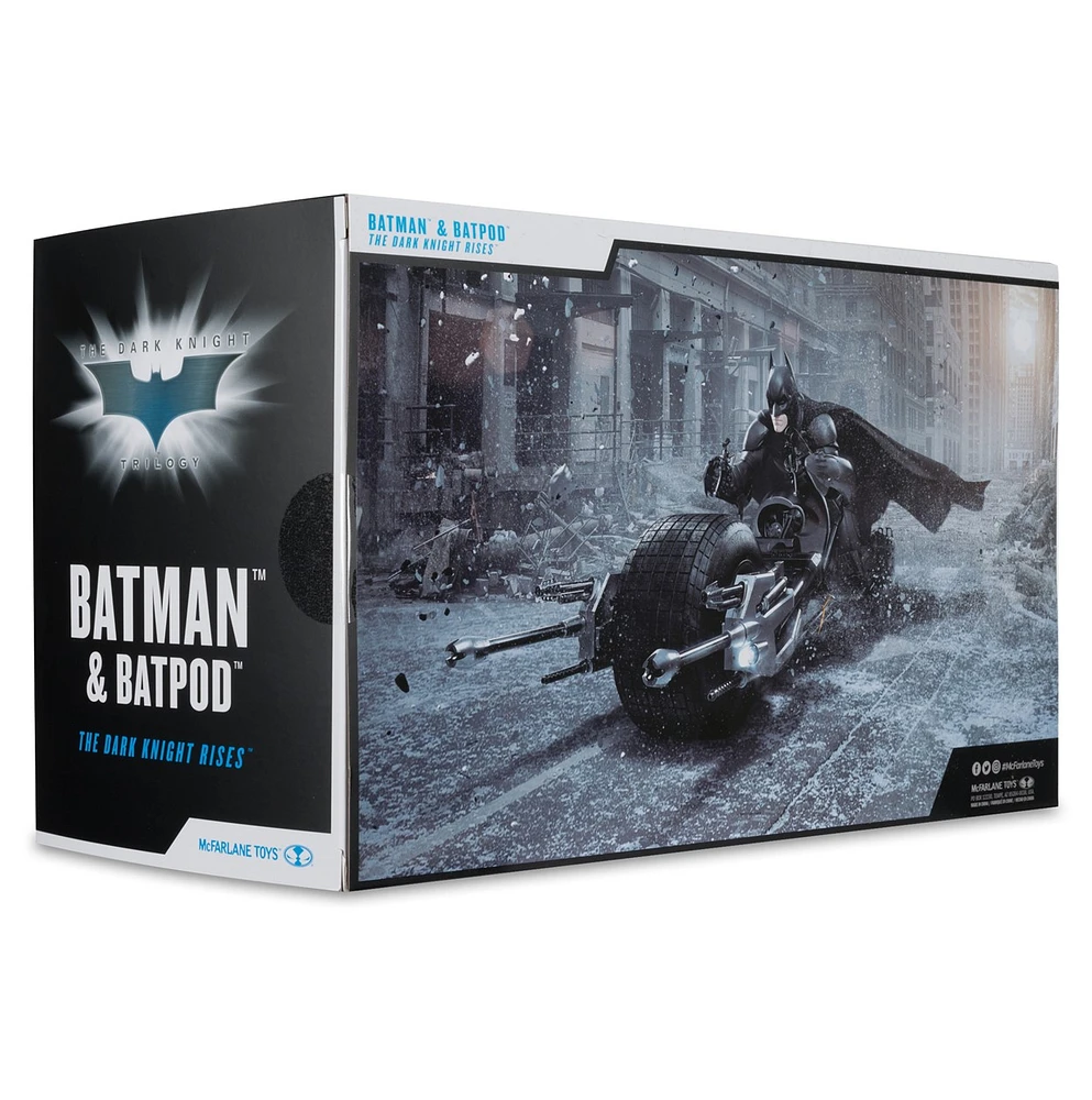 DC Multiverse Batpod and Batman (The Dark Knight Rises) Gold Label 7-Inch Action Figure and Vehicle 