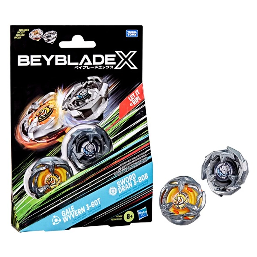 Beyblade X Gale Wyvern 3-60T & Sword Dran 3-80B Dual Pack Set