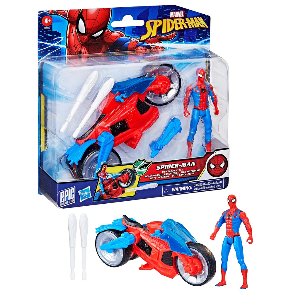 Marvel Spider-Man Epic World of Action Spider-Man Web Blast Cycle 
