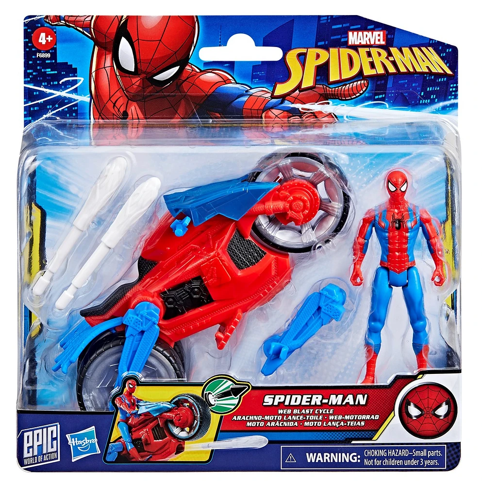 Marvel Spider-Man Epic World of Action Spider-Man Web Blast Cycle 