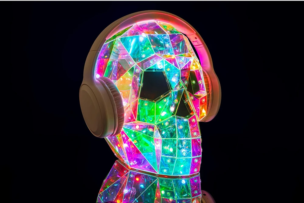 Biogenik LED Skull Headset Stand 