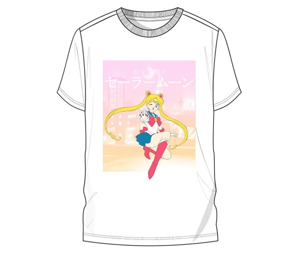Sailor Moon Pink & White Tee