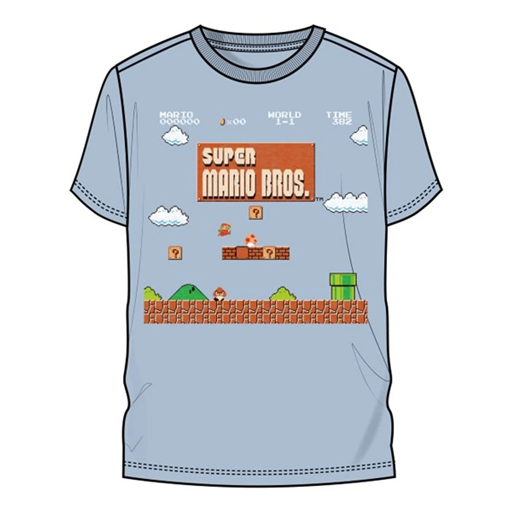 T-shirt bleu Super Mario Bros RPG
