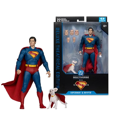DC Multiverse Superman and Krypto (Superman Movie) 7in Action Figure (Deluxe Theatrical Edition) 