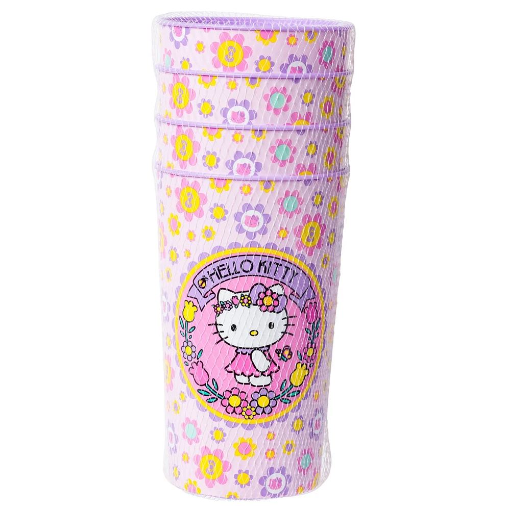 Hello Kitty Flower Badge Cup Set, 4pc 
