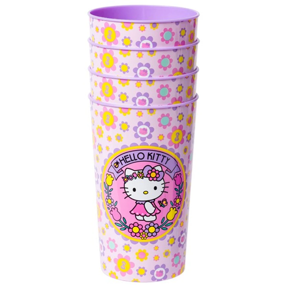 Hello Kitty Flower Badge Cup Set, 4pc