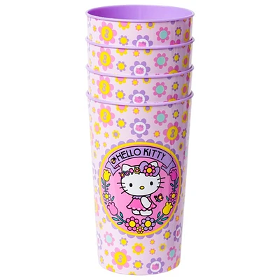 Hello Kitty Flower Badge Cup Set, 4pc 