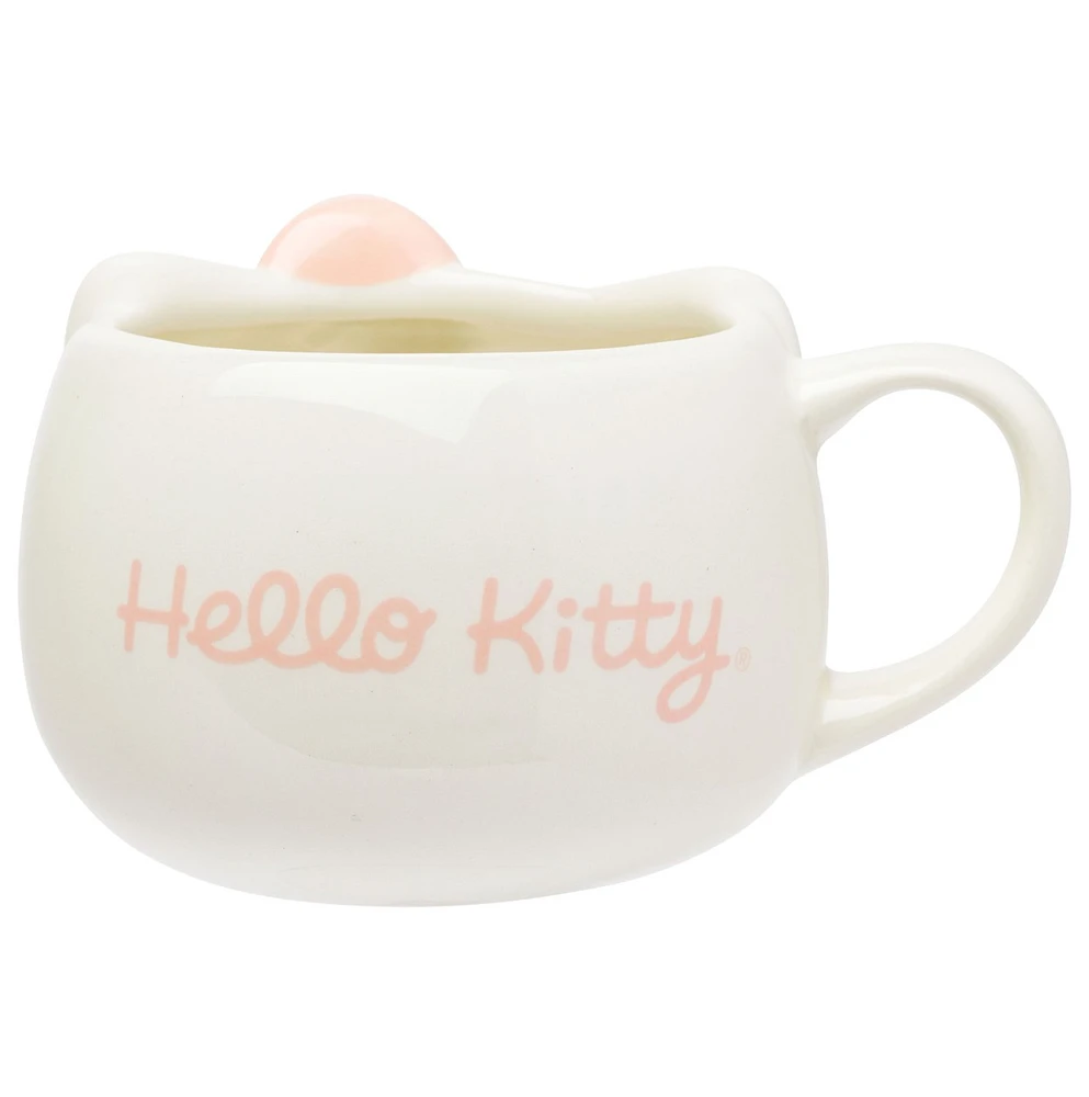 Tasse Hello Kitty avec nœud pêche 