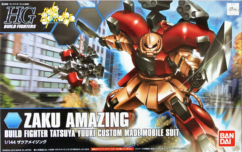 Bandai Hg Build Fighters 002 Zaku Amazing 1/144 Scale Model Kit 