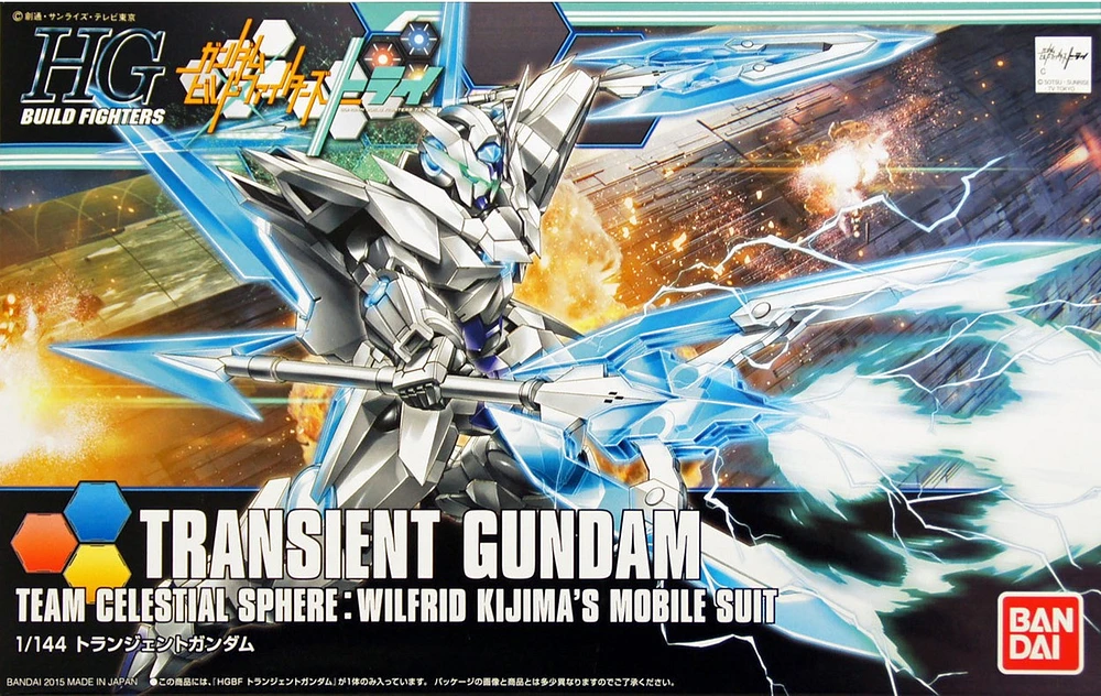 Bandai HG Build Fighters 034 TRANSIENT Gundam 1/144 Scale Model Kit 