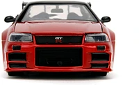 Jada Hollywood Rides 2002 Nissan Skyline GT-R (R34) Red Metallic and Black Godzilla vs. Destoroyah Die-Cast Vehicle Replica
