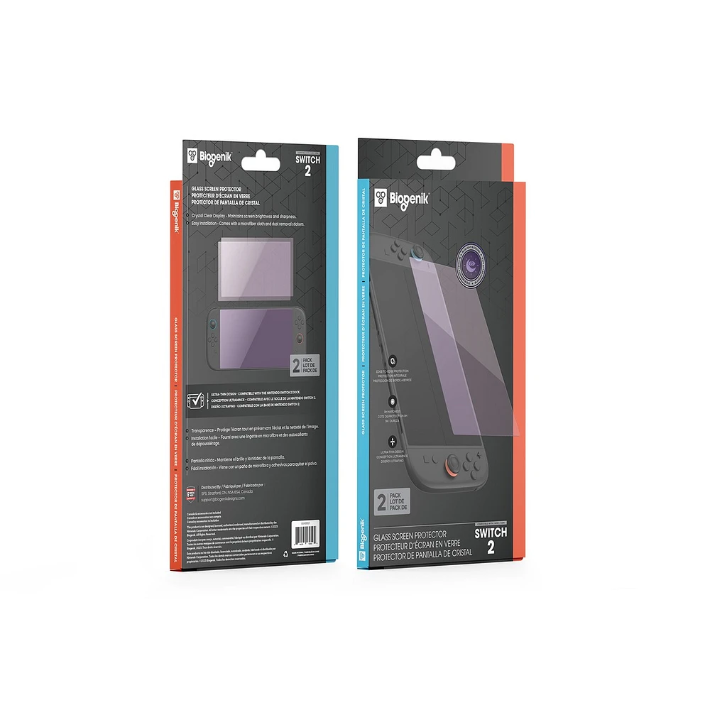 Blue Light Tempered Glass Screen Protector 2 Pack Nintendo Switch 2 