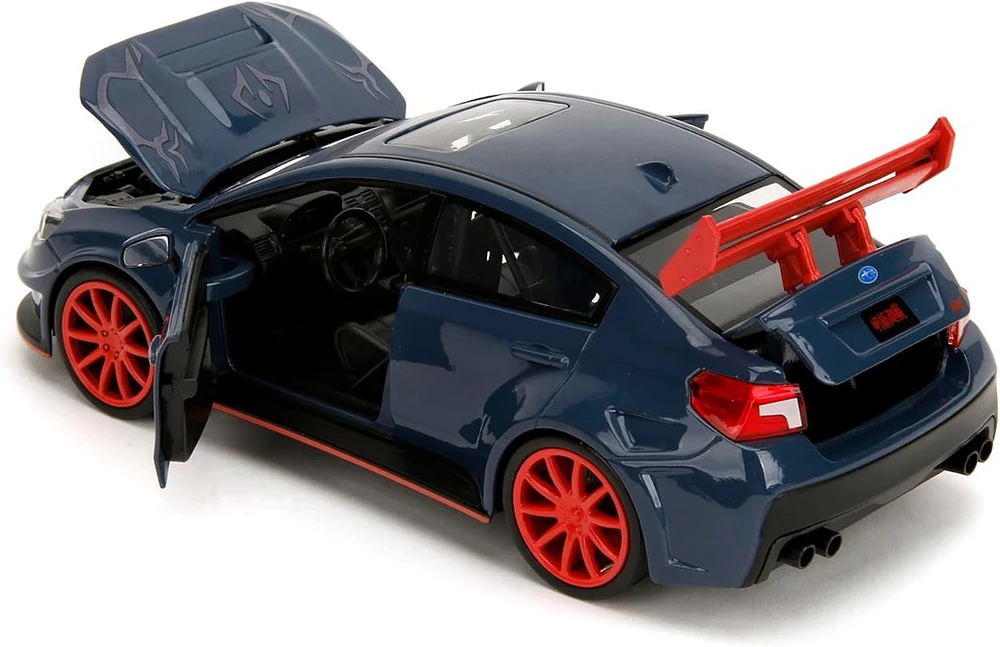 Jada Toys 2016 Subaru WRX STI w/Yuji Itadori Die-Cast Figure, Jujutsu Kaisen 1:24 Scale 