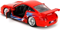 Jada Hollywood Rides Spider-Man Porsche 911 GT3 RS 1:32 – Die-Cast Vehicle Paint, Opening Doors Marvel Theme – Red/Blue