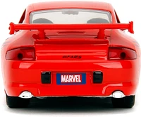 Jada Hollywood Rides Spider-Man Porsche 911 GT3 RS 1:32 – Die-Cast Vehicle Paint, Opening Doors Marvel Theme – Red/Blue