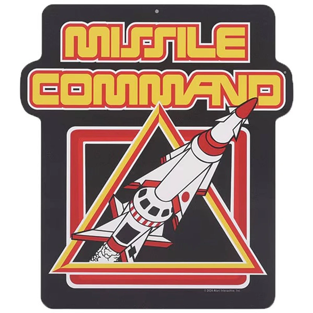 Panneau en métal de 11 pouces avec logo Atari Missile Command